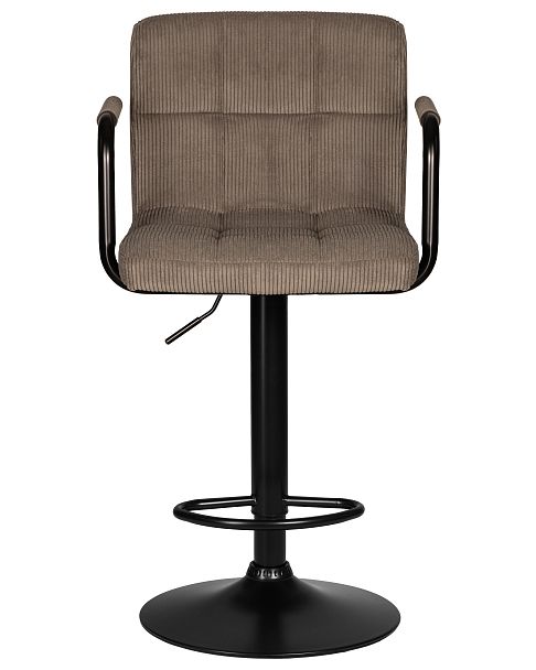 Стул барный DOBRIN KRUGER ARM BLACK (какао вельвет (LAR-E2041-05)) - Вид 6