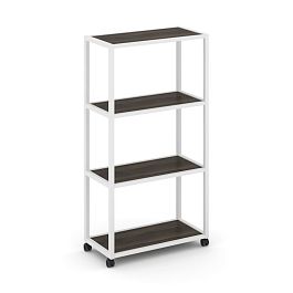 Shelf Mobile Стеллаж 4 уровня 1 секция VR.LT-STK-401.10 Дуб Мали/Металл Белый 1000*400*1523 - Фото предпросмотра