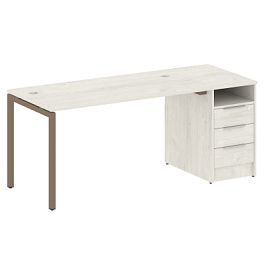 Metal System Quattro Р. ст. с тумбой на П-образном м/к 40БП.РС-СТП-1.3 Дуб наварра/Мокко металл 1812*720*750 - Фото предпросмотра