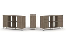 Стайл Проджект Набор стеллажа 1 сторон., 2 яр. SN.NS-241 Вяз Благородный/Металл Белый 1488*400*881 - Фото предпросмотра