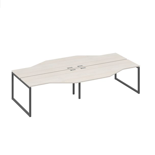 Рабочая станция со столами (4х160) Техно опоры QUATTRO A4 А4 Б4 188-2 БП дуб / металлокаркас антрацит - Вид 1