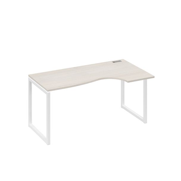 Стол эргономичный правый "Классика" на металлокаркасе QUATTRO A4 А4 Б4 046 БП дуб / металлокаркас белый - Вид 1