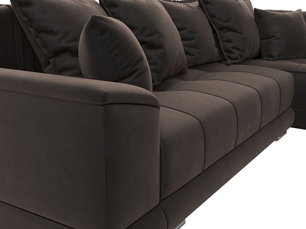 Угловой диван НордСтар правый угол Велюр коричневый - Вид 3