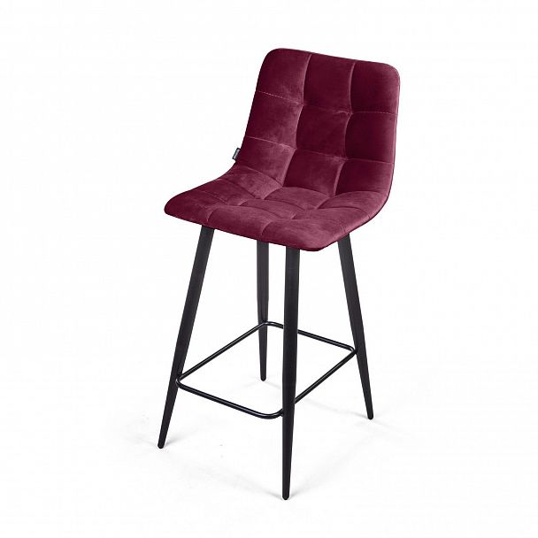 Стул полубарный UNO, бархат красный 16 / чёрный конус - Вид 7