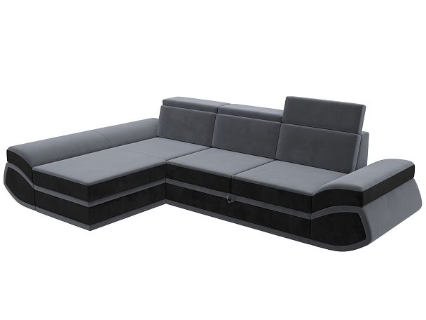 Диван угловой Лига-032 левый угол Велюр серый - Вид 5