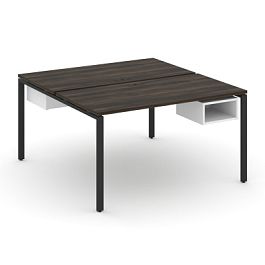 Concept Рабочая станция 2 сторонняя с подвесными тумбами на 2 места CN.DRS-103 Дуб Мали/Белый Бриллиант/Металл Черный 1380*1480*750 - Фото предпросмотра