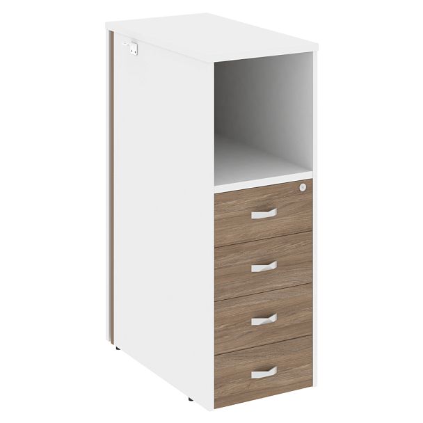 Onix Тумба 4 ящика завершающая, правая O.R-TV-4 (R) Дуб аризона/Белый бриллиант 436*767*1185 - Вид 1