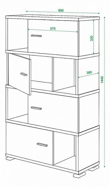 Тумба комбинированная Домино СБ-30/4 Венге/Карамель - Вид 3