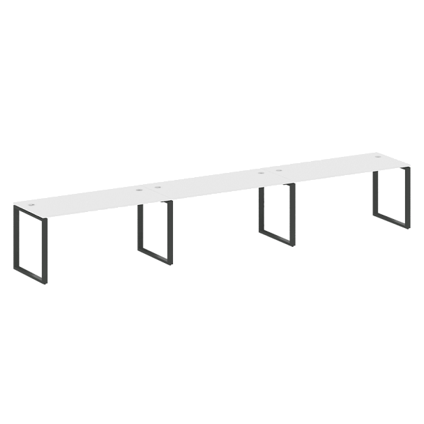 Metal System Р. ст. на 3 раб. места на О-образном м/к БО.СМ-3.4 Белый/Антрацит металл 4800*720*750 - Вид 1