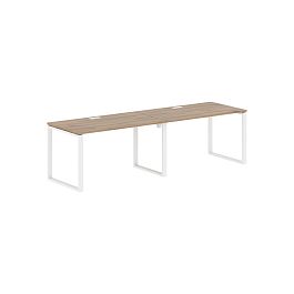 Стол 2-х местный EQWST 2780 Дуб Денвер светлый/Белый 2726х800х750 EDIS - Фото предпросмотра