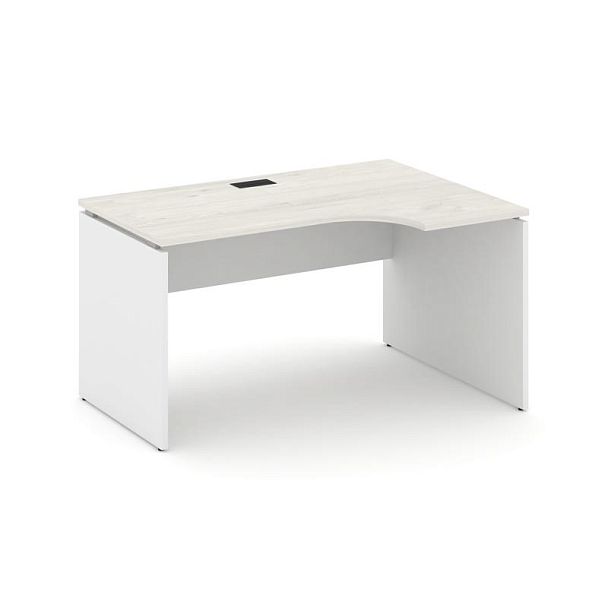 Стайл Проджект Стол рабочий эргоном. SN-D.SPA-012(R) Дуб Наварра/Белый/Черная Заглушка 1580*700/980* - Вид 1