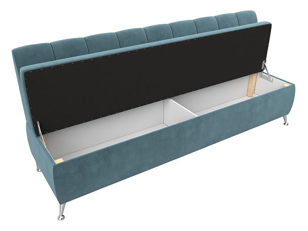 Кухонный прямой диван Кантри (полностью велюр бирюзовый) - Вид 6