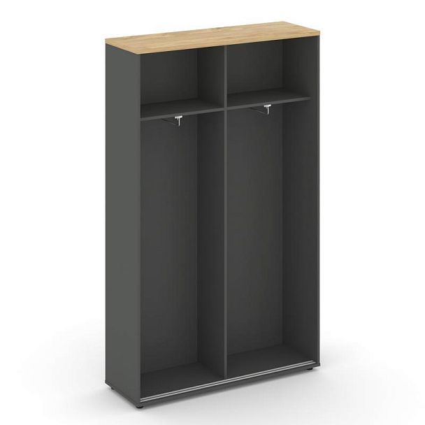 Стайл Проджект Шкаф-купе для одежды SN.SHK-003 Антрацит/Тиквуд Светлый/Черный Ручки 1200*400*1982 - Вид 2