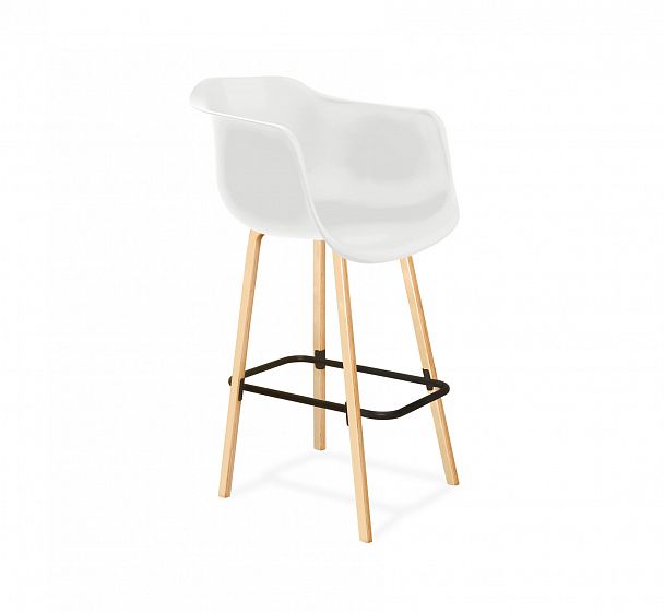 Стул полубарный Sheffilton SHT-ST31/S94-1 белый/прозрачный лак/черный муар - Вид 1