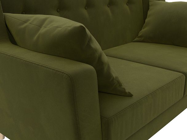 Прямой диван Брайтон 2 (полностью микровельвет зеленый) - Вид 4
