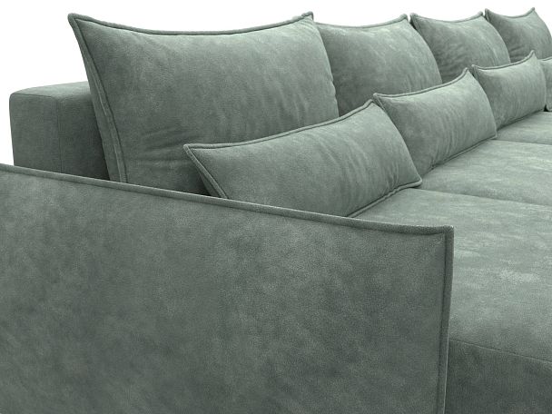 Диван П-образный Лига-051 НПБ Лонг Велюр зеленый - Вид 4