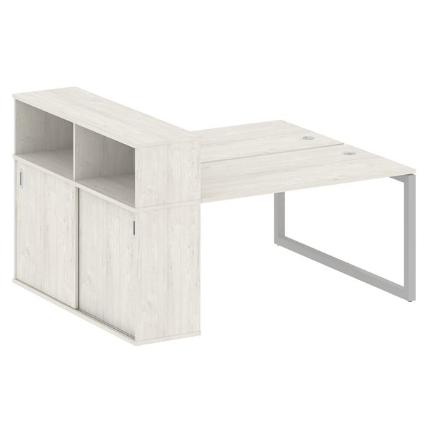 Metal System Quattro Р. ст. с шкафом-купе на О-образном м/к 50БО.РС-СШК-2.3 Т Дуб наварра/Серый металл 1810*1475*1098 - Вид 1