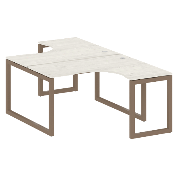 Metal System Quattro Р. ст. криволинейная на О-образном м/к 50БО.РАС-СА-2.3 Дуб наварра/Мокко металл 1400*2435*750 - Вид 1