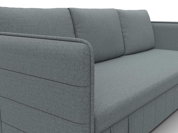 Диван прямой Слим Рогожка серый - Вид 4