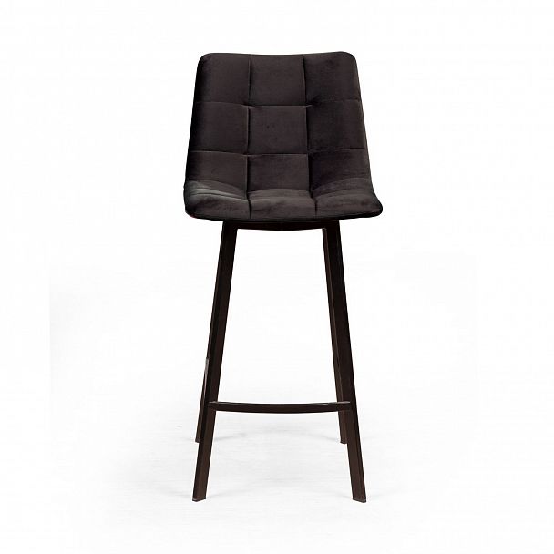 Стул полубарный UNO, бархат антрацит 14 / чёрный профиль - Вид 3