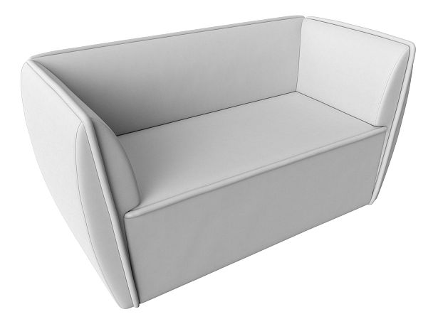 Прямой диван Бергамо 2-х местный (полностью экокожа белая) - Вид 5