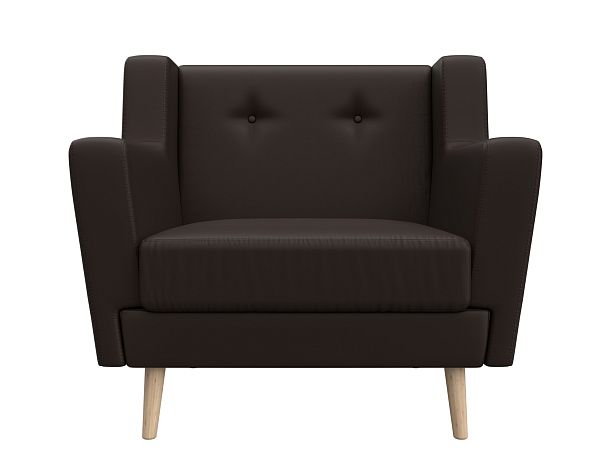 Кресло Брайтон (полностью экокожа коричневая) - Вид 2