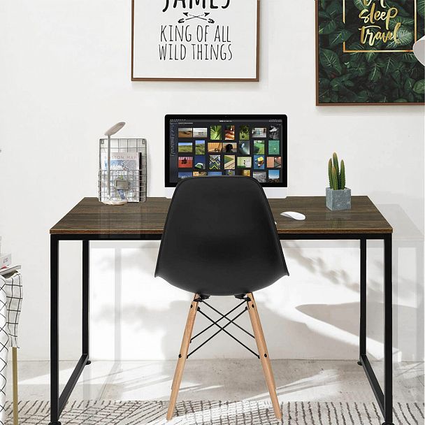 Стулья BRABIX "Eames CF-010", КОМПЛЕКТ 4 шт., пластик черный, опоры дерево/металл, 532631, 2033A - Вид 5