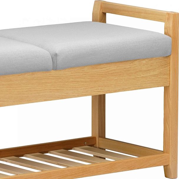 Обувница деревянная Вудсен Натуральный/Светло-серый велюр - Вид 5