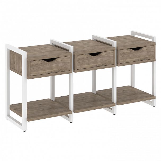 Тумба на опорах наборная "Loft" VR.L-TN-4.O тиквуд темный/белый - Вид 1