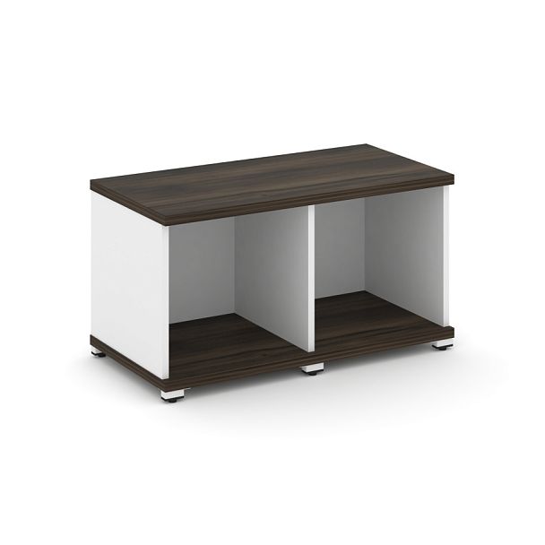 Concept Стеллаж 2 узкие секции, 1 ниша CN.STU-120 Дуб Мали/Белый Бриллиант/Металл Белый 836*420*450 - Вид 1