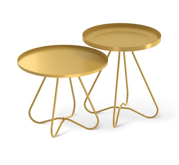 Двойной кофейный столик Sheffilton SHT-CT3/CT3-2 золото - Вид 1