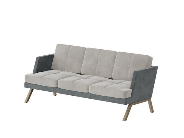 Aldo Диван трёхместный с декором из пуговиц ALDB-03L Storm 022/Storm 017/Металл Капучино 2010*875*89 - Вид 1