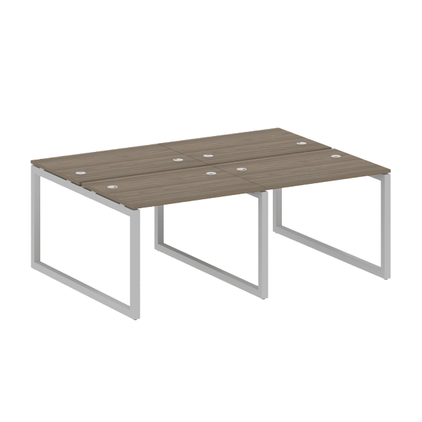 Metal System Quattro Р. ст. на 4 раб. места на О-образном м/к 50БО.СМ-4.1 Вяз/Серый металл 2000*1475*750 - Вид 1