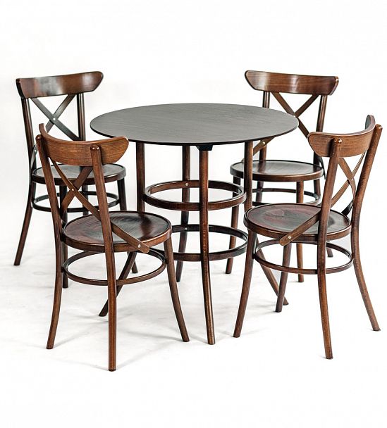 Венский стол Сатурн круглый, светлый орех - Вид 8