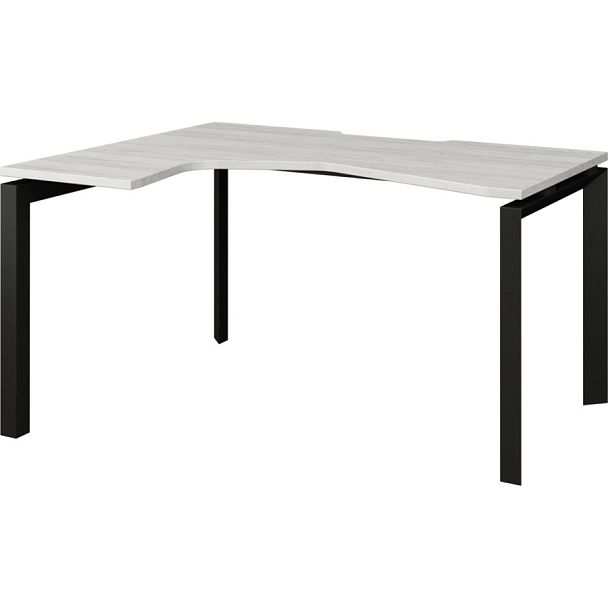 Стол эргономичный левый на металлокаркасе НТМП.П-040.ЛВ Сосна винтер/Антрацит 1400x1000x750 Аргентум-МП - Вид 1