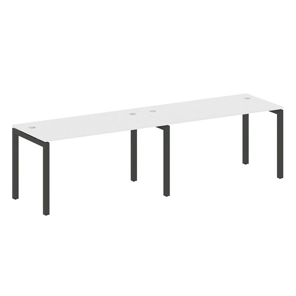 Metal System Quattro Р. ст. на 2 раб. места на П-образном м/к 50БП.СМ-2.3 Белый/Антрацит металл 2800*720*750 - Вид 1