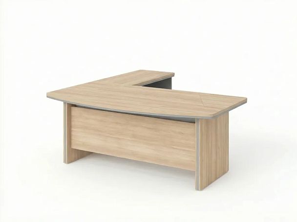 BRL RB070-180x200R Стол рук-ля угловой R с тумбой 2 ящика 1800х2000х760 Акация/Серый вулканический - Вид 2