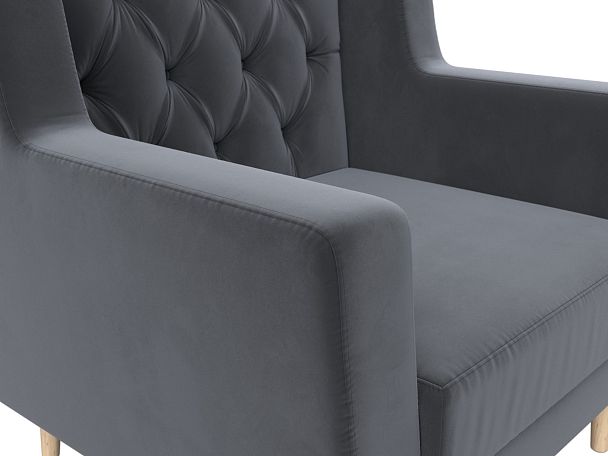 Кресло Брайтон Люкс (полностью велюр серый) - Вид 4