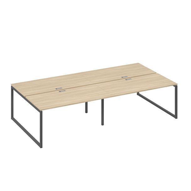 Станция со столами 4х160 на каркасе QUATTRO A4 А4 Б4 178-2 БП дуб скандинавский / металлокаркас антрацит - Вид 1