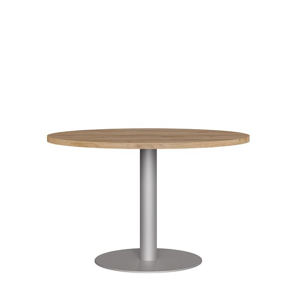 Стол переговорный круглый Zion Light 120x120x75 дуб крафт золотой - Вид 1