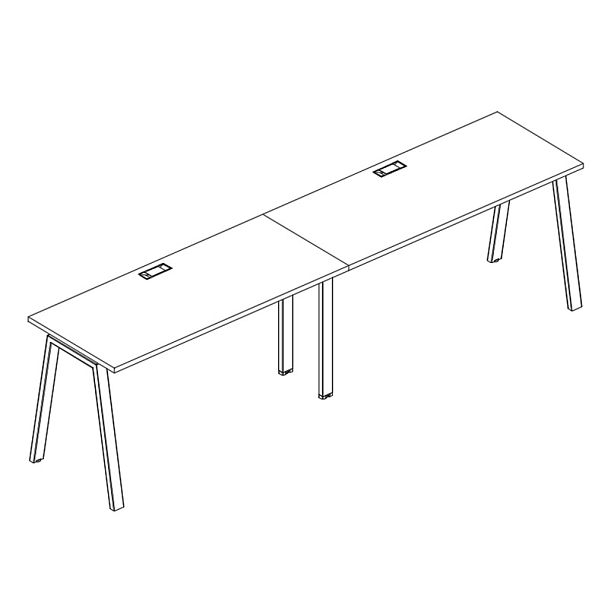 Рабочая станция на металлокаркасе TRE (2х120) A4 А4 Б3 003-2 БП дуб скандинавский / металлокаркас серый - Вид 3