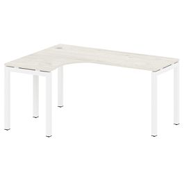 Metal System Quattro Стол криволинейный левый на П-образном м/к 50БП.СА-4 (L) Дуб наварра/Белый металл 1600*1200*750 - Фото предпросмотра