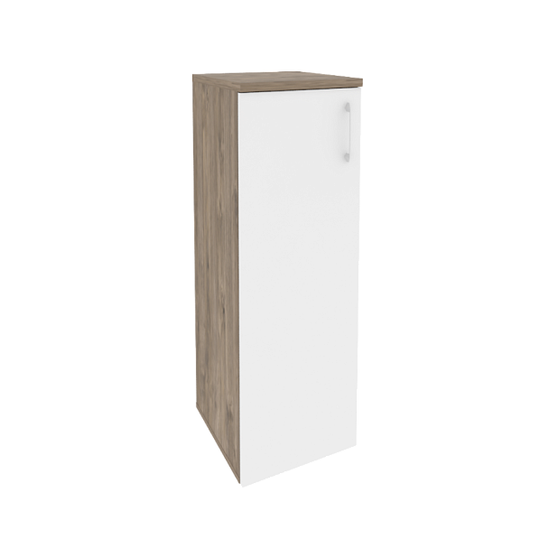 Onix Шкаф средний узкий левый O.SU-2.3 (L) Тиквуд темный/Белый бриллиант 400*420*1207 - Вид 1