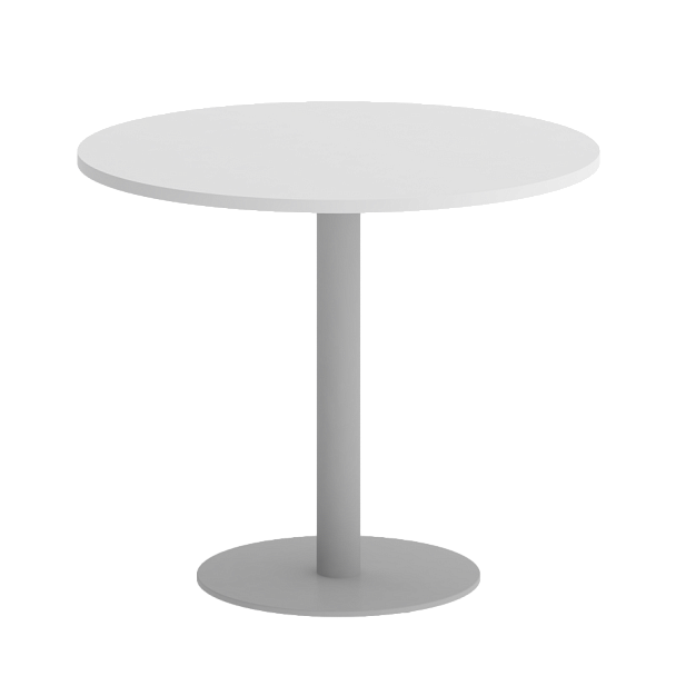 Home Office Стол круглый VR.SP-5-90.1 Белый бриллиант/Серый металл 900*900*753 - Вид 1
