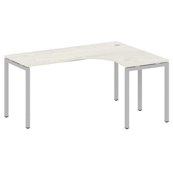 Metal System Quattro Стол криволинейный правый на П-образном м/к 40БП.СА-4 (R) Дуб наварра/Серый металл 1600*1200*750 - Вид 1