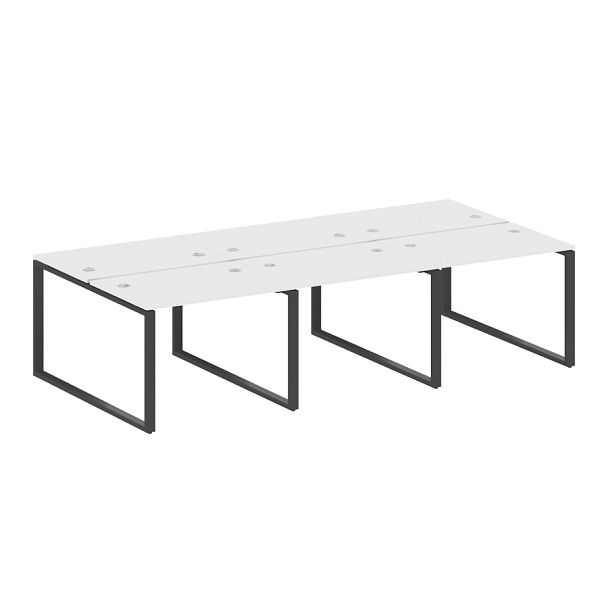 Metal System Р. ст. на 6 раб. места на О-образном м/к БО.СМ-6.1 Белый/Антрацит металл 3000*1475*750 - Вид 1