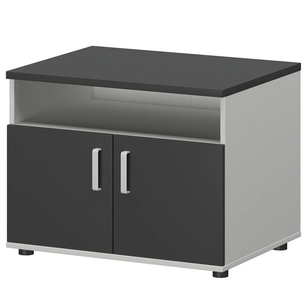 Тумба для оргтехники СМТ-2ДН Тип2 Белый/Графит 800x600x625 Смарт - Вид 1
