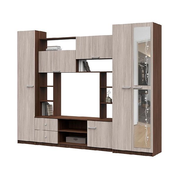 Гостиная Марта-М (Андрей 1)  ЛДСП шимо темный/шимо светлый - Вид 1