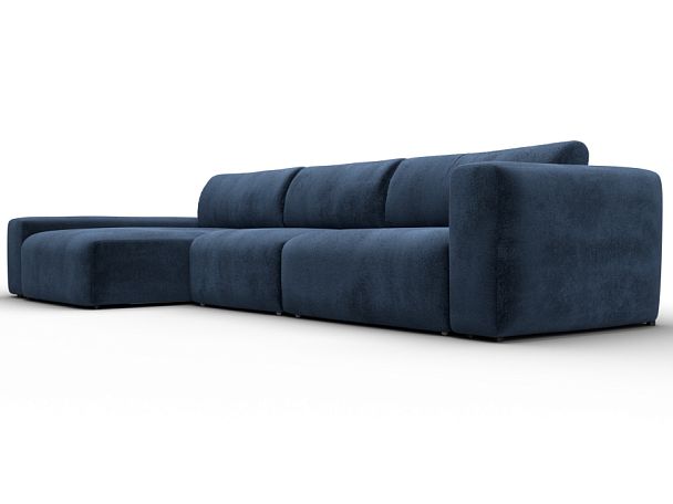 Диван угловой Лига-066 НПБ Лонг угол левый Велюр синий - Вид 3