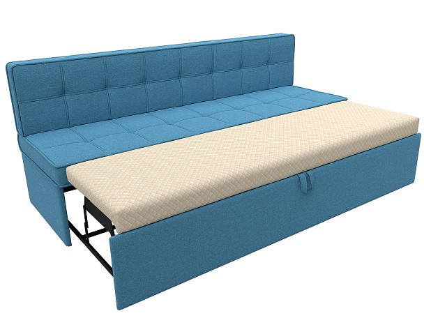 Диван кухонный прямой Техас Рогожка голубой - Вид 7